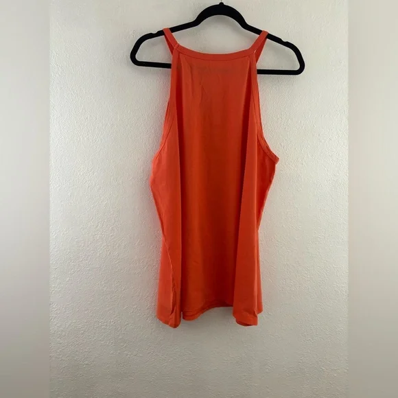 Torrid 2 Orange Slashed High Neckline Cotton Slub Knit Tank Top size 2X - Picture 4 of 5